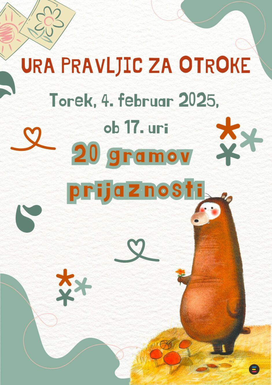 Povabilo na uro pravljic.